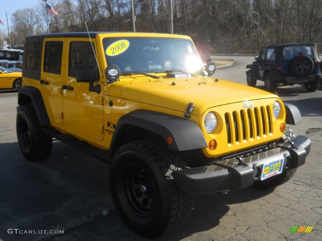 2008 Wrangler Unlimited X 4x4 - Detonator Yellow / Dark Slate Gray/Med Slate Gray photo #15