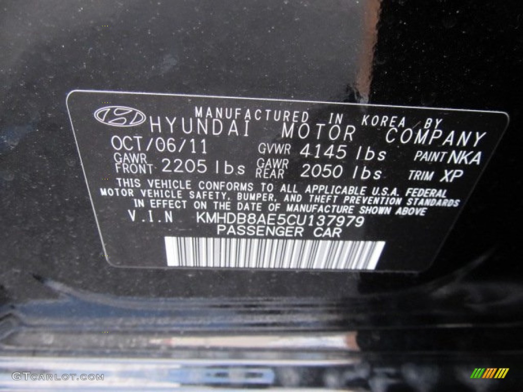 2012 Elantra GLS Touring - Black Noir Pearl / Black photo #10
