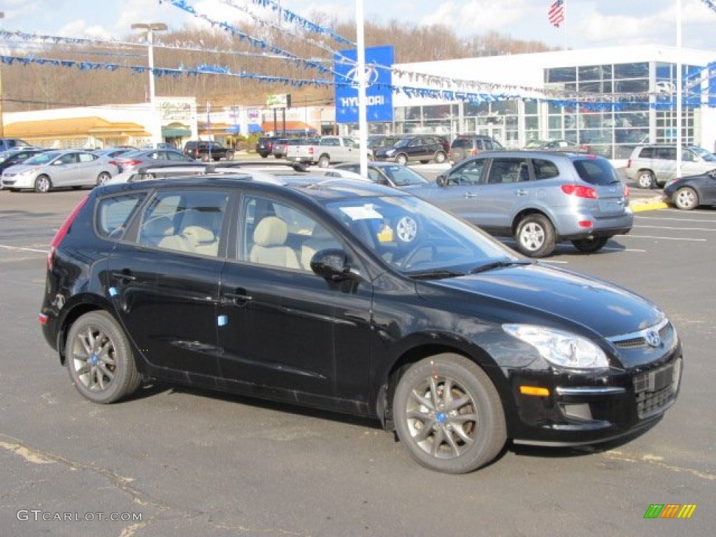 2012 Elantra GLS Touring - Black Noir Pearl / Beige photo #1