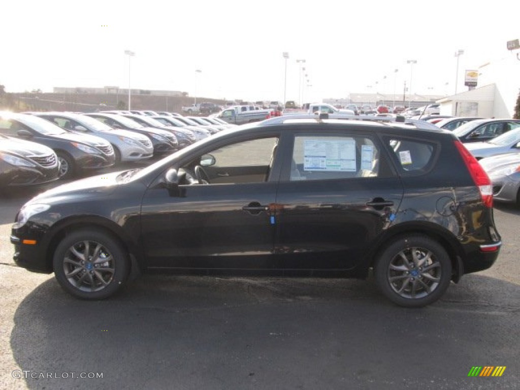 2012 Elantra GLS Touring - Black Noir Pearl / Beige photo #4
