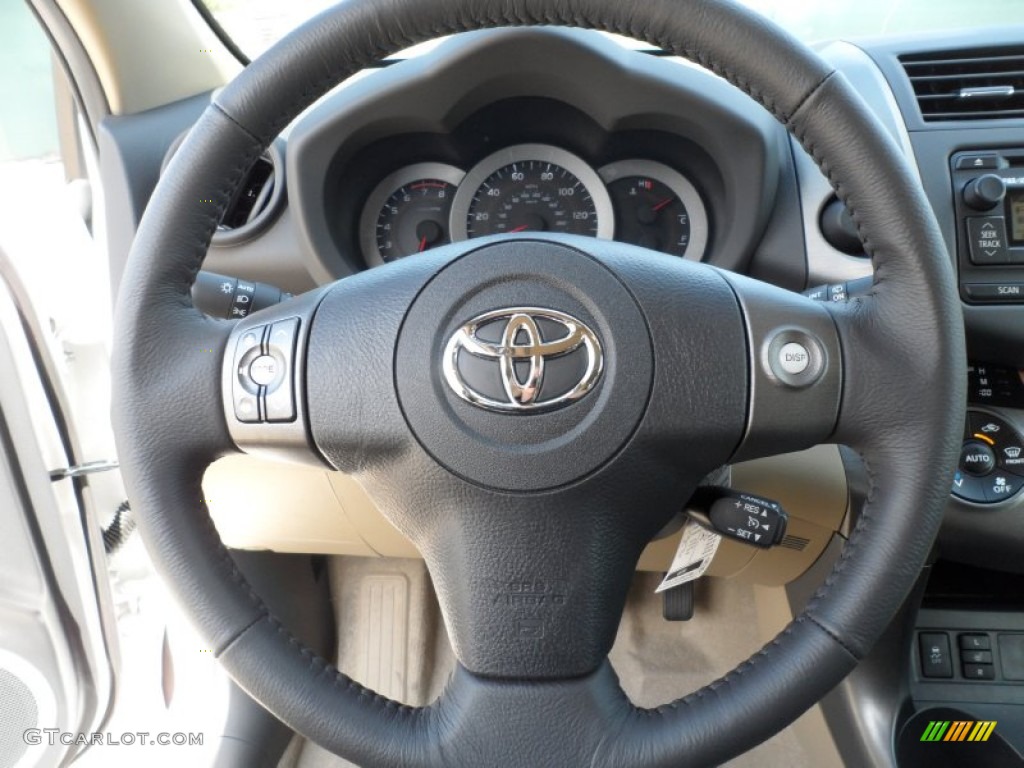 2012 Toyota RAV4 Limited Sand Beige Steering Wheel Photo #62365401