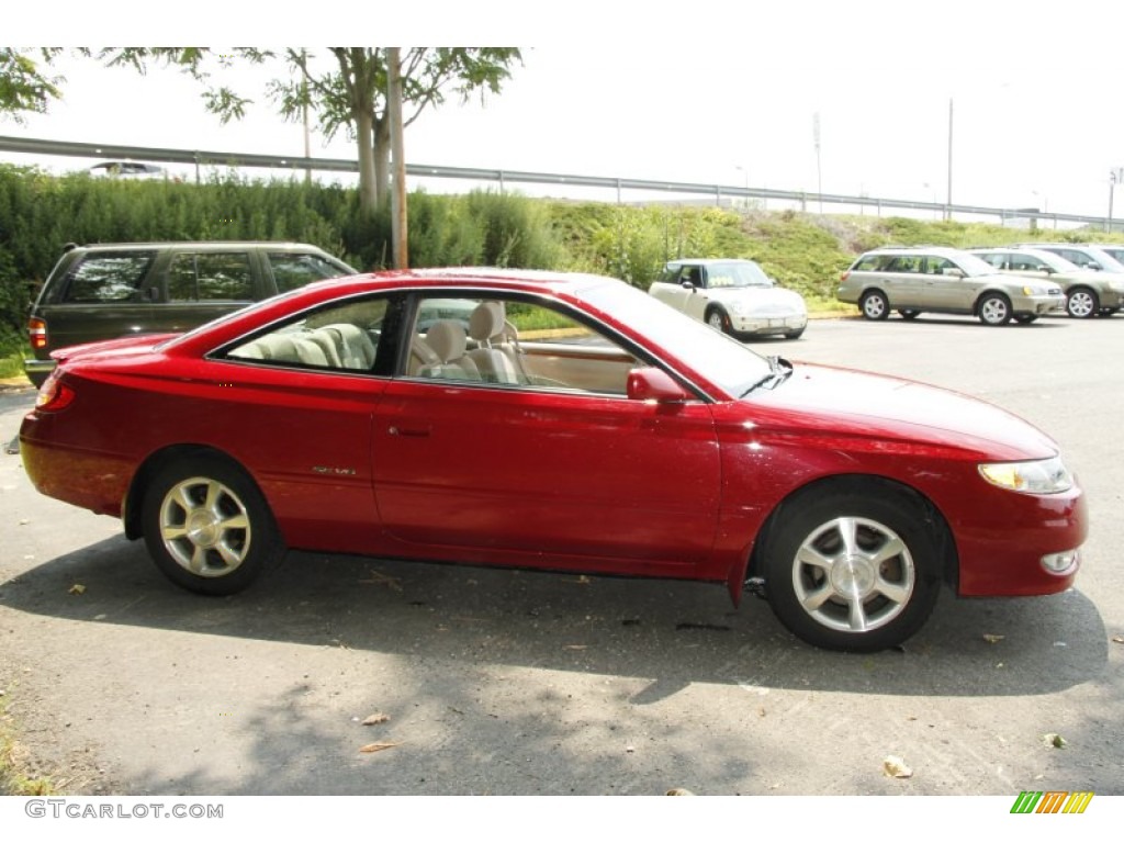 2003 Solara SE V6 Coupe - Red Flame Metallic / Ivory photo #4