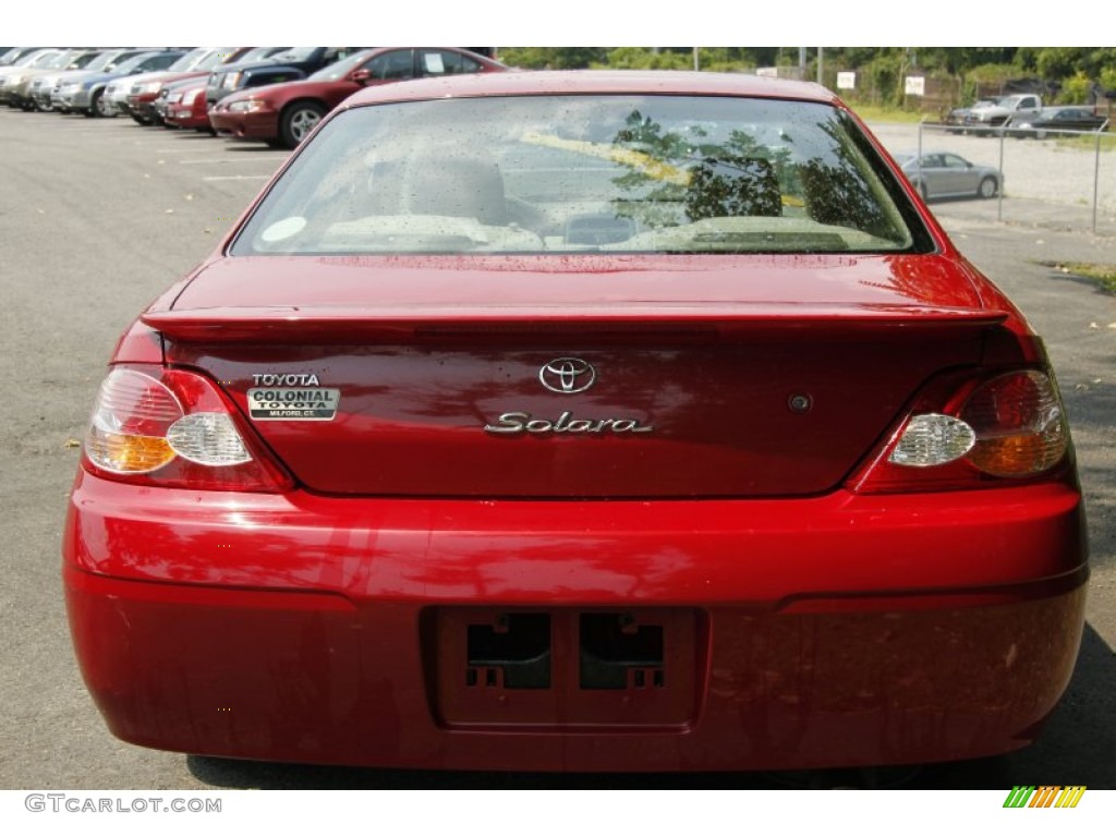 2003 Solara SE V6 Coupe - Red Flame Metallic / Ivory photo #7