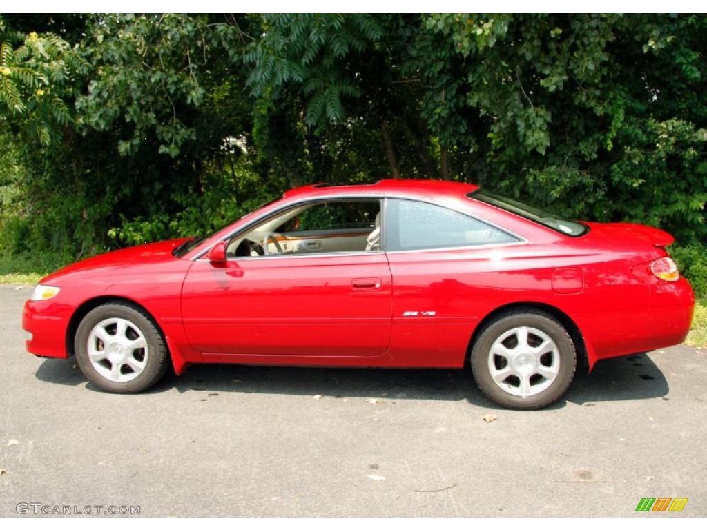 2003 Solara SE V6 Coupe - Red Flame Metallic / Ivory photo #10