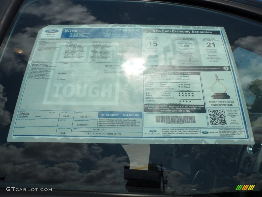 2012 Ford F150 FX2 SuperCab Window Sticker Photo #62367711