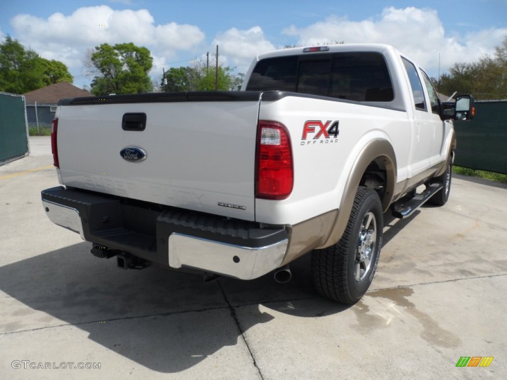 2012 F250 Super Duty Lariat Crew Cab 4x4 - White Platinum Metallic Tri-Coat / Adobe photo #3