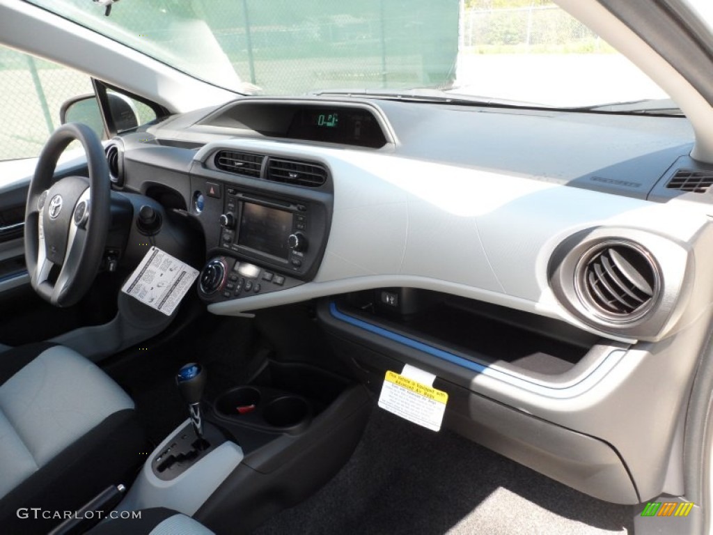 2012 Toyota Prius c Hybrid Three Light Blue Gray/Black Dashboard Photo #62369739