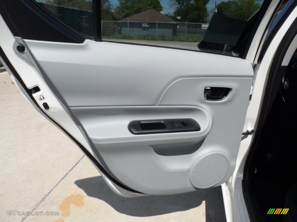 2012 Toyota Prius c Hybrid Three Light Blue Gray/Black Door Panel Photo #62369748
