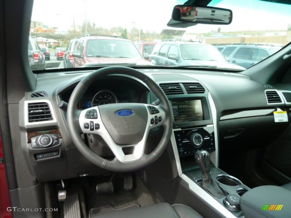 2013 Ford Explorer Limited 4WD Charcoal Black Dashboard Photo #62379774