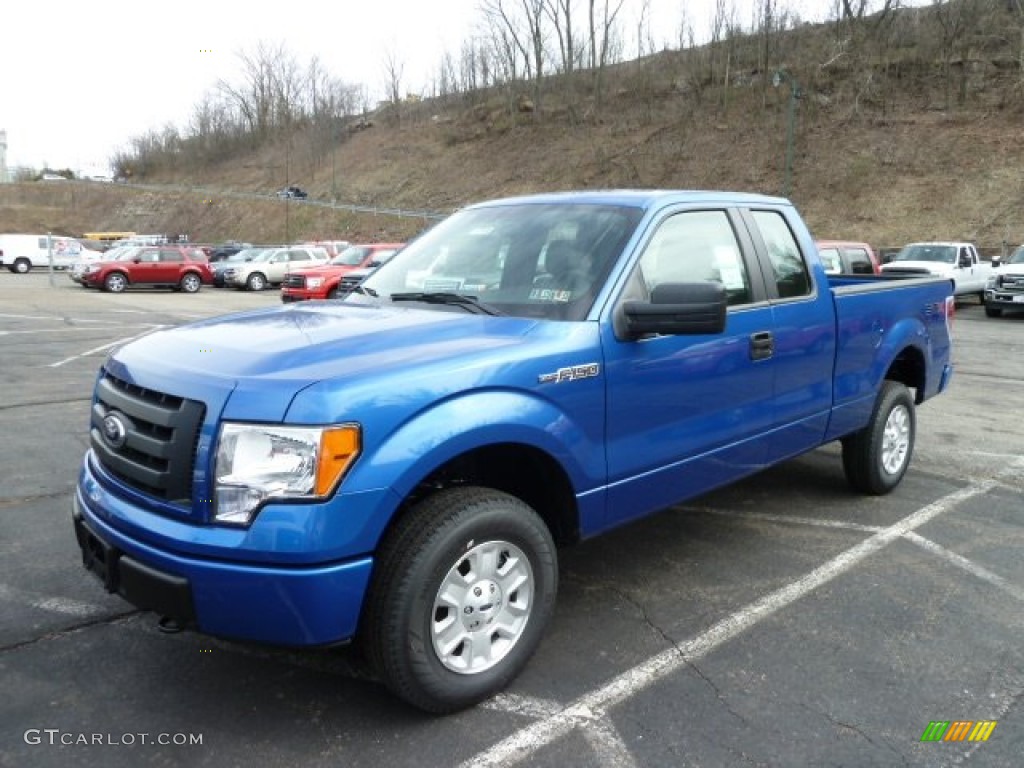 2012 F150 STX SuperCab 4x4 - Blue Flame Metallic / Steel Gray photo #5