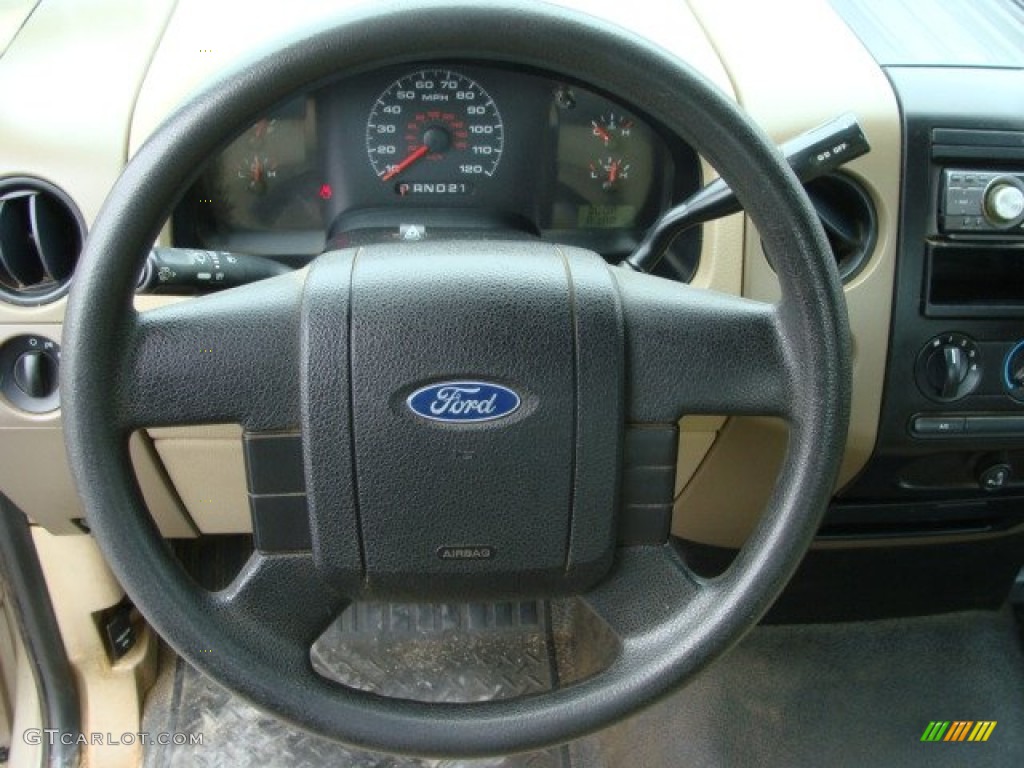 2007 Ford F150 XL Regular Cab Tan Steering Wheel Photo #62380569