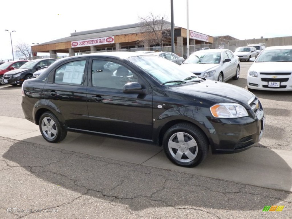 2008 Aveo LS Sedan - Black / Charcoal photo #2