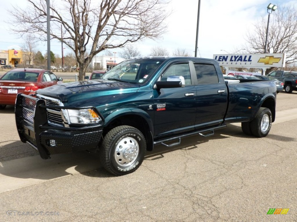 2011 Ram 3500 HD Laramie Crew Cab 4x4 Dually - Hunter Green Pearl / Dark Slate Gray photo #1
