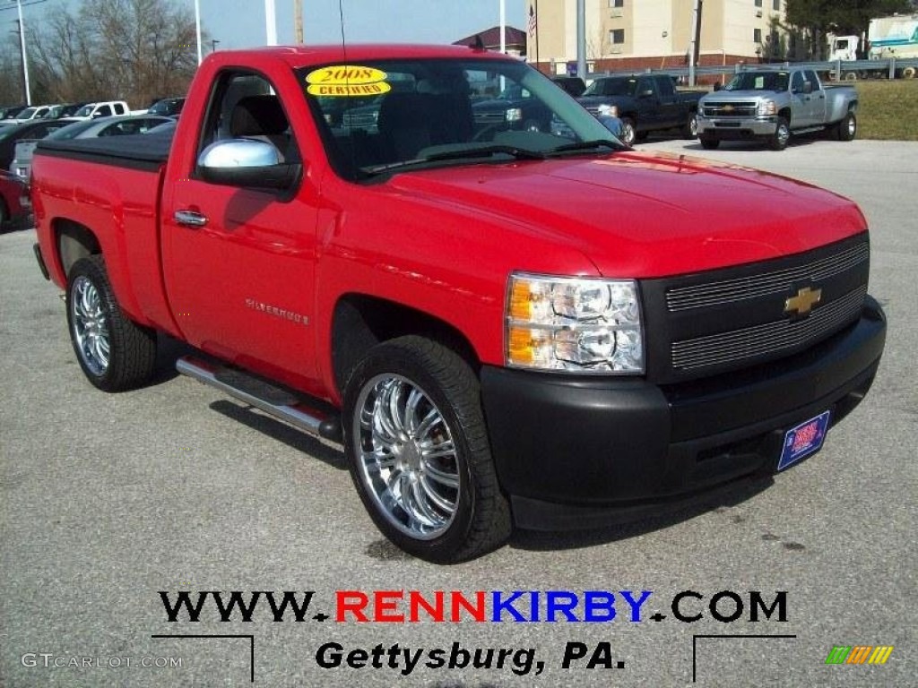 2008 Silverado 1500 Work Truck Regular Cab - Victory Red / Dark Titanium photo #1