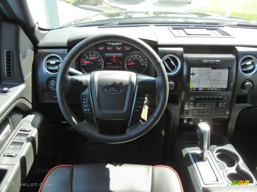 2012 Ford F150 FX4 SuperCrew 4x4 FX Sport Appearance Black/Red Dashboard Photo #62387793