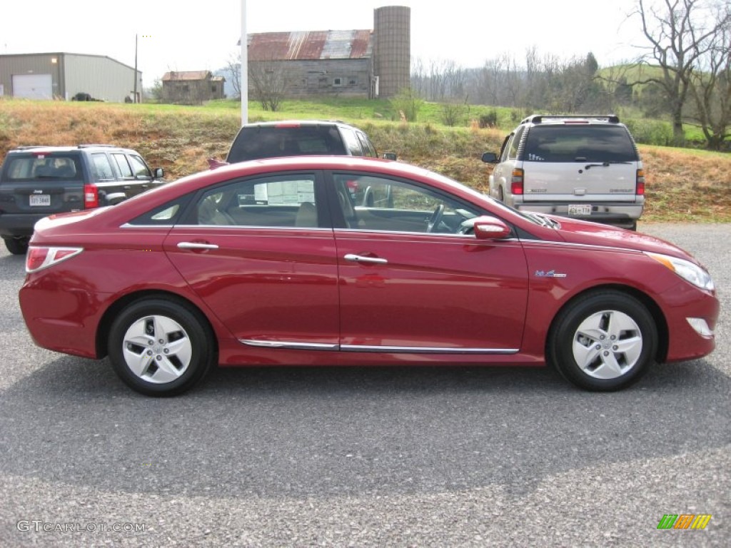 2011 Sonata Hybrid - Venetian Red / Camel photo #5