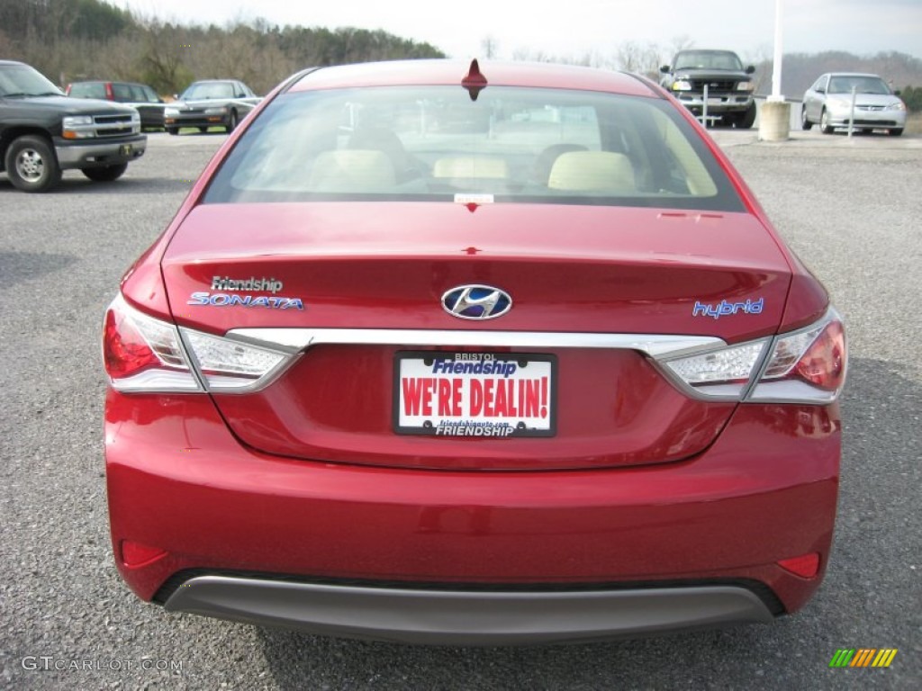 2011 Sonata Hybrid - Venetian Red / Camel photo #7