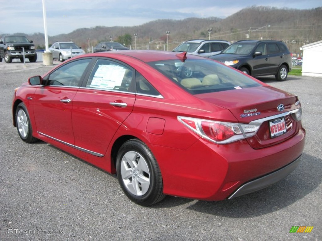 2011 Sonata Hybrid - Venetian Red / Camel photo #8