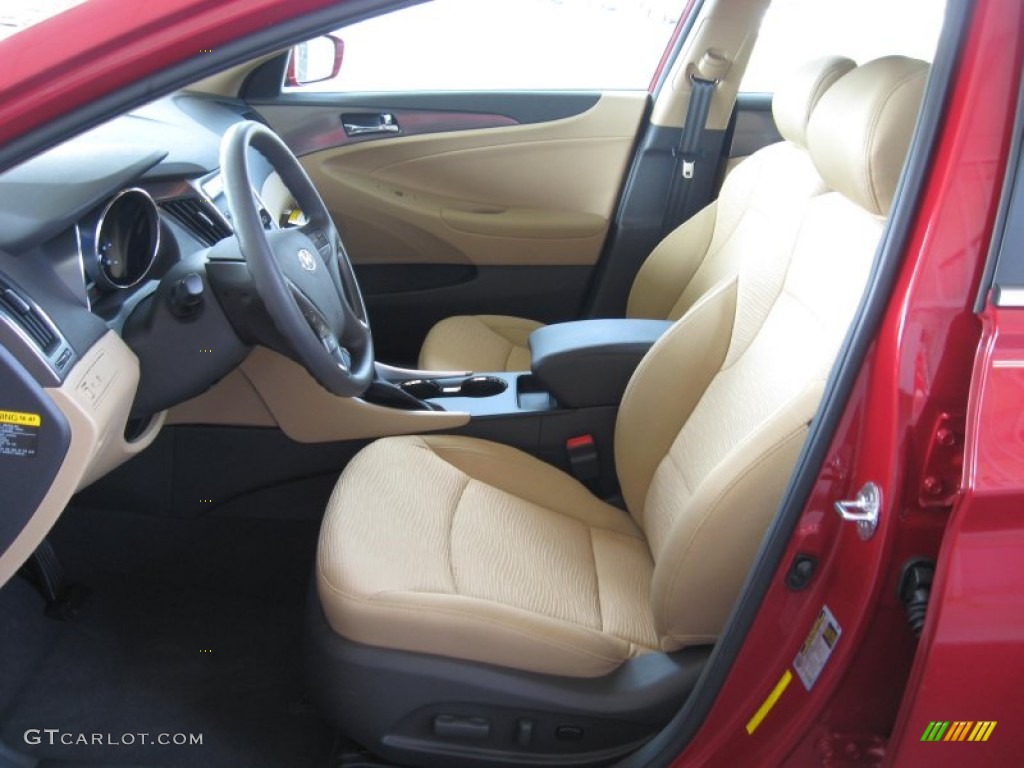 2011 Sonata Hybrid - Venetian Red / Camel photo #13