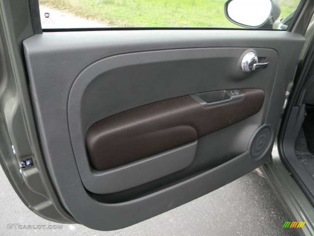 2012 Fiat 500 Pop Tessuto Marrone/Avorio (Brown/Ivory) Door Panel Photo #62394867