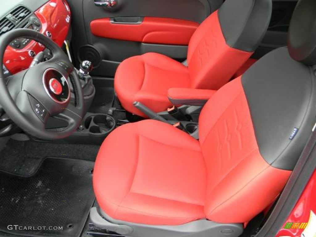 Tessuto Rosso/Nero (Red/Black) Interior 2012 Fiat 500 Pop Photo #62395006