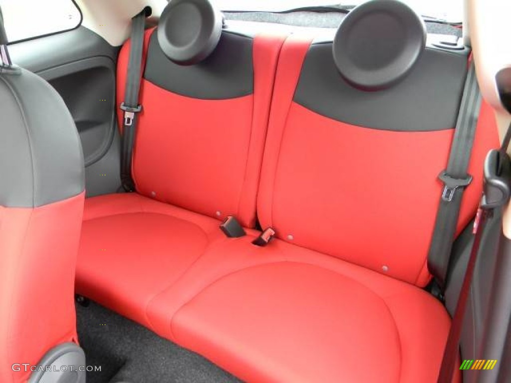 Tessuto Rosso/Nero (Red/Black) Interior 2012 Fiat 500 Pop Photo #62395015