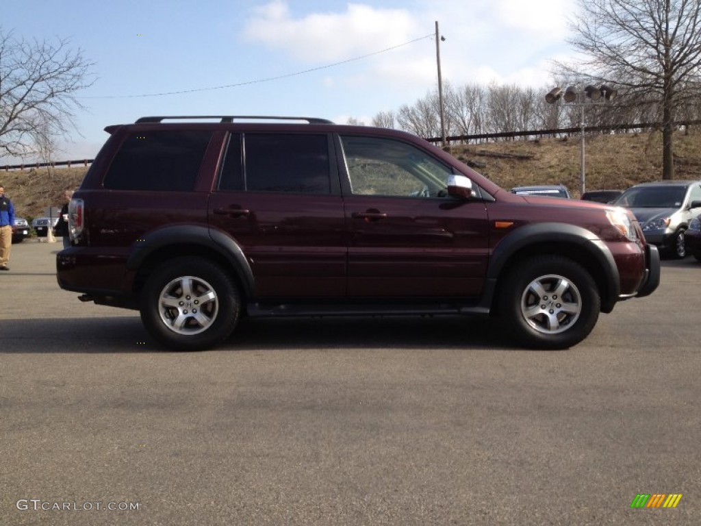 2007 Pilot EX-L 4WD - Dark Cherry Pearl / Saddle photo #8