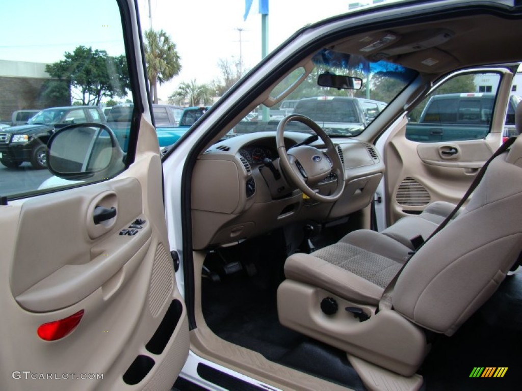 2003 F150 XLT SuperCab 4x4 - Oxford White / Medium Parchment Beige photo #9