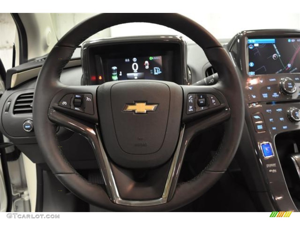 2012 Chevrolet Volt Hatchback Light Neutral/Dark Accents Steering Wheel Photo #62403863
