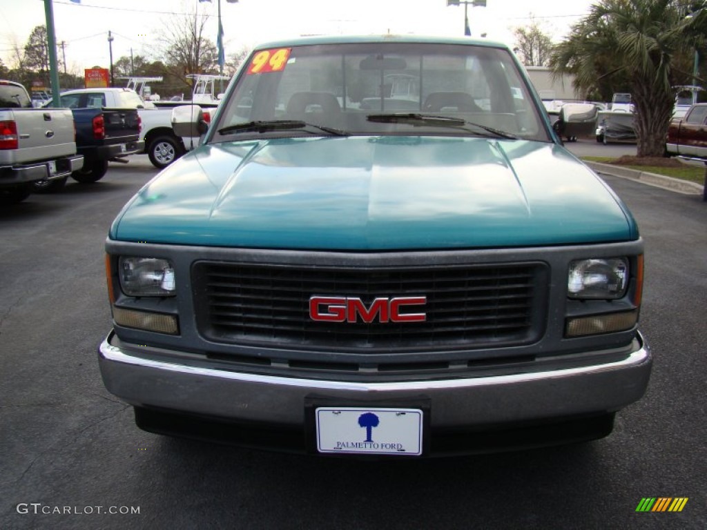 1994 Sierra 1500 SLE Regular Cab - Bright Teal Metallic / Beige photo #3