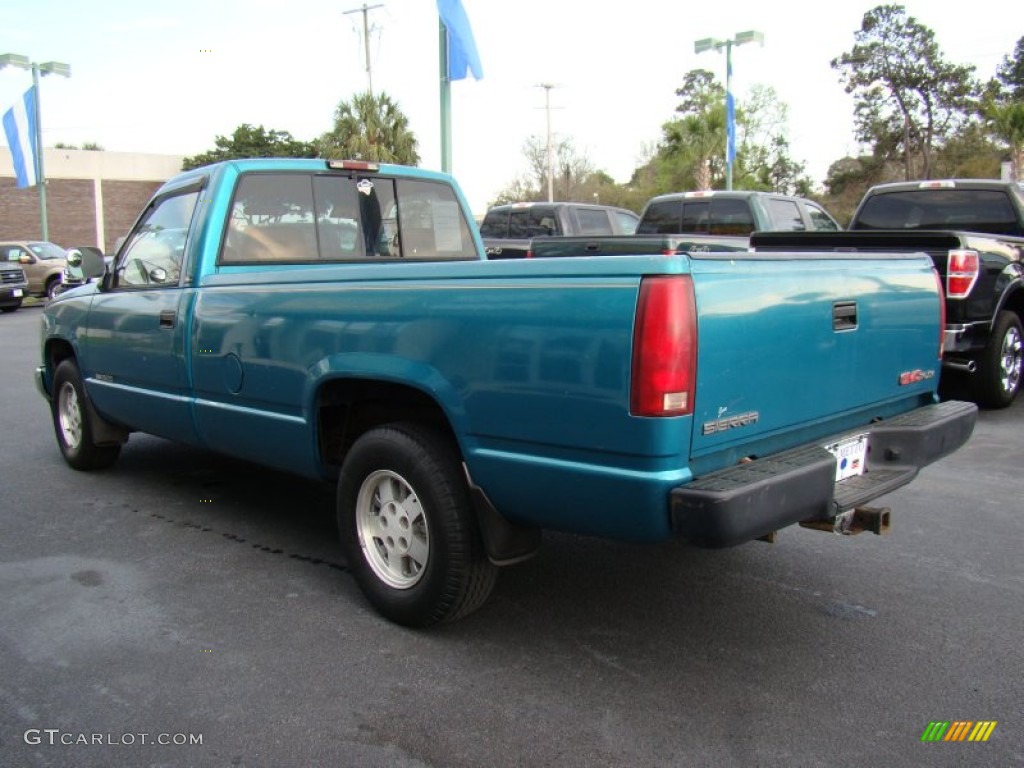 1994 Sierra 1500 SLE Regular Cab - Bright Teal Metallic / Beige photo #6