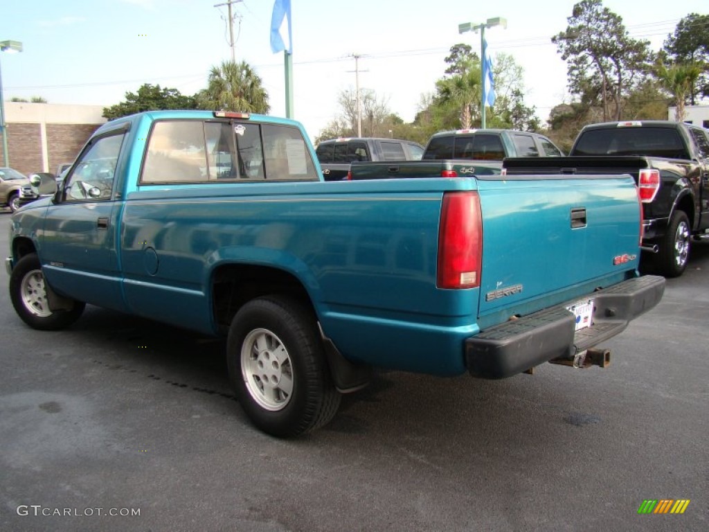 1994 Sierra 1500 SLE Regular Cab - Bright Teal Metallic / Beige photo #24