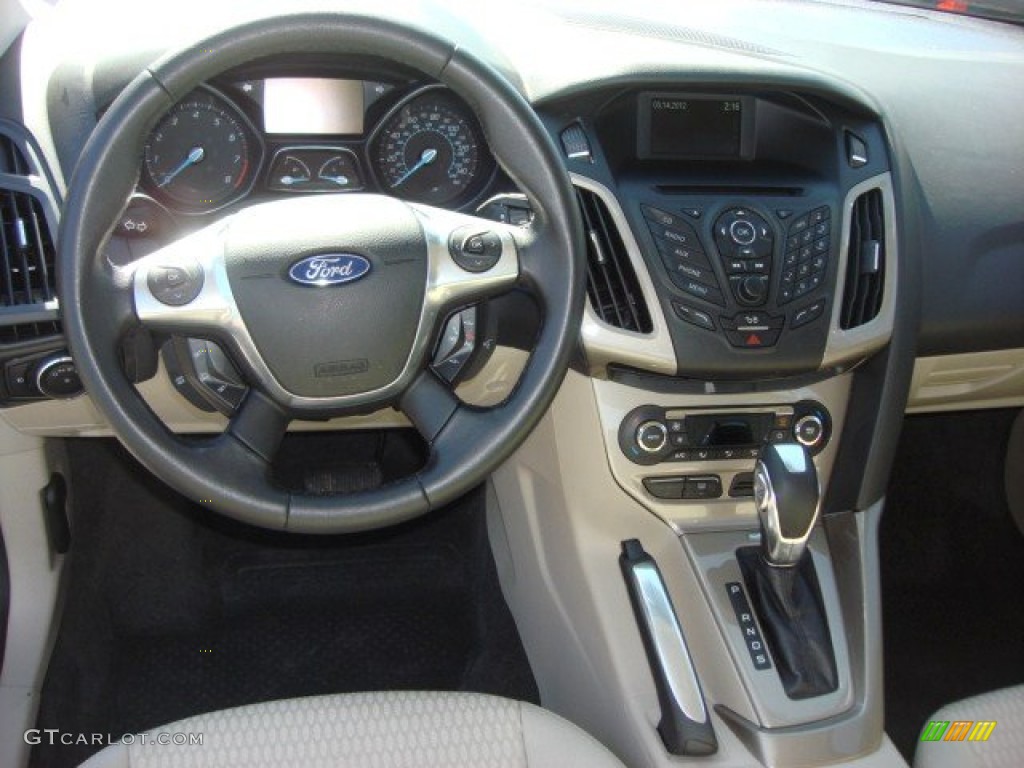 2012 Ford Focus SEL Sedan Stone Dashboard Photo #62406534