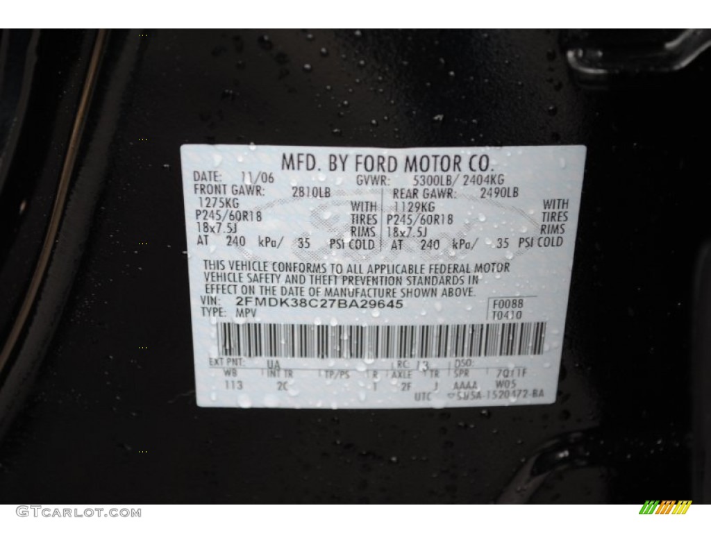2007 Edge Color Code UA for Black Photo #62407350