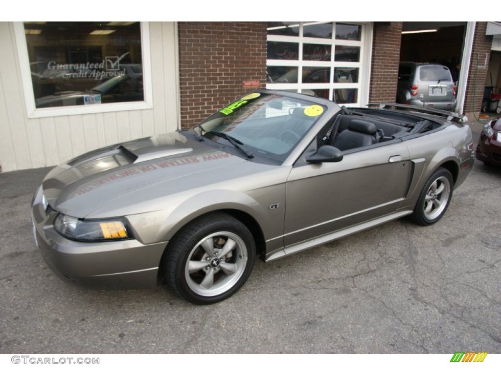 2002 Mustang GT Convertible - Mineral Grey Metallic / Dark Charcoal photo #1