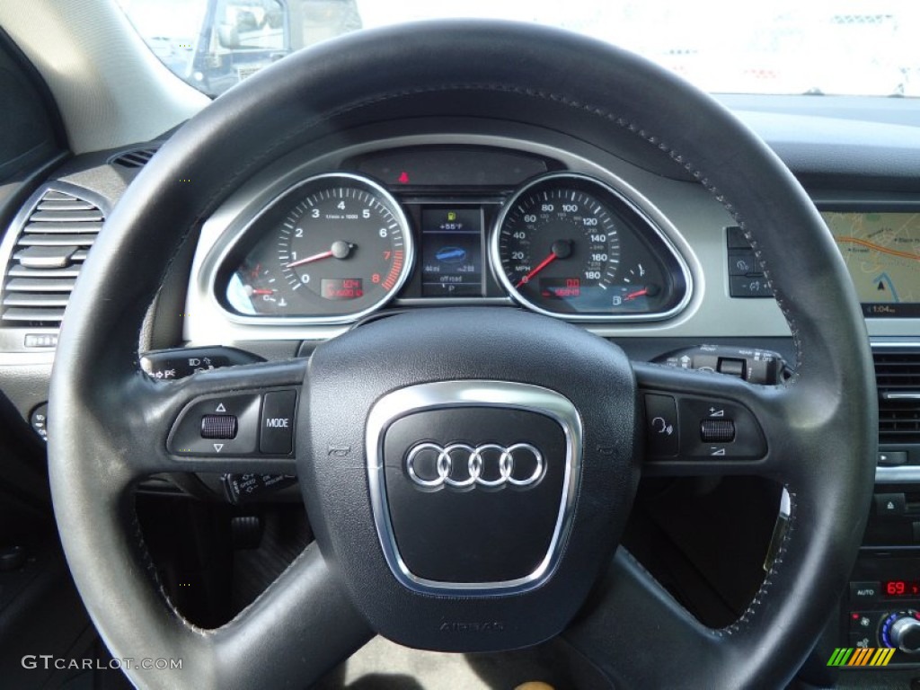2009 Audi Q7 3.6 Premium quattro Black Steering Wheel Photo #62415046