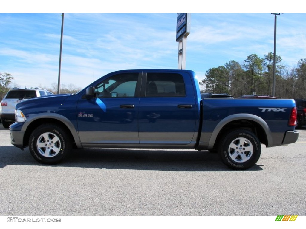 2010 Ram 1500 TRX Crew Cab - Deep Water Blue Pearl / Light Pebble Beige/Bark Brown photo #4