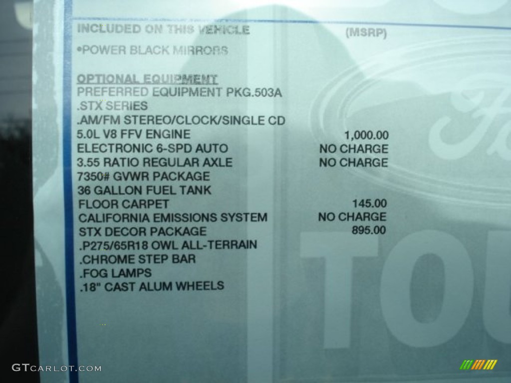 2012 Ford F150 STX SuperCab 4x4 Window Sticker Photo #62420817