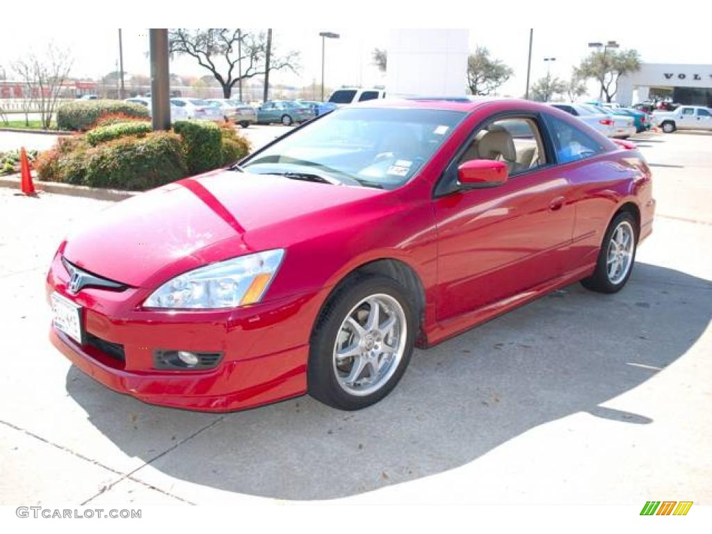 2003 Accord EX V6 Coupe - San Marino Red / Ivory photo #3