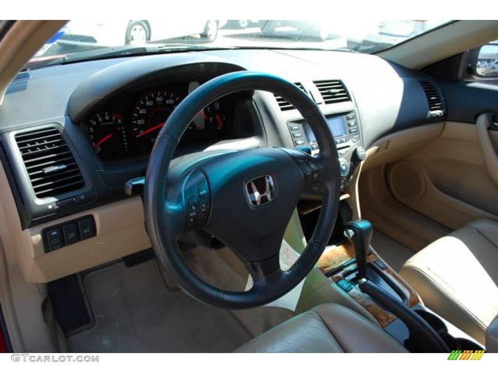 2003 Accord EX V6 Coupe - San Marino Red / Ivory photo #19
