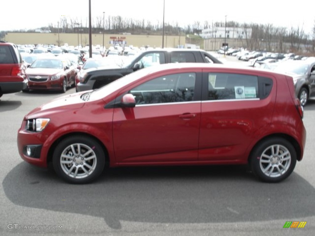 2012 Sonic LT Hatch - Crystal Red Tintcoat / Jet Black/Dark Titanium photo #5