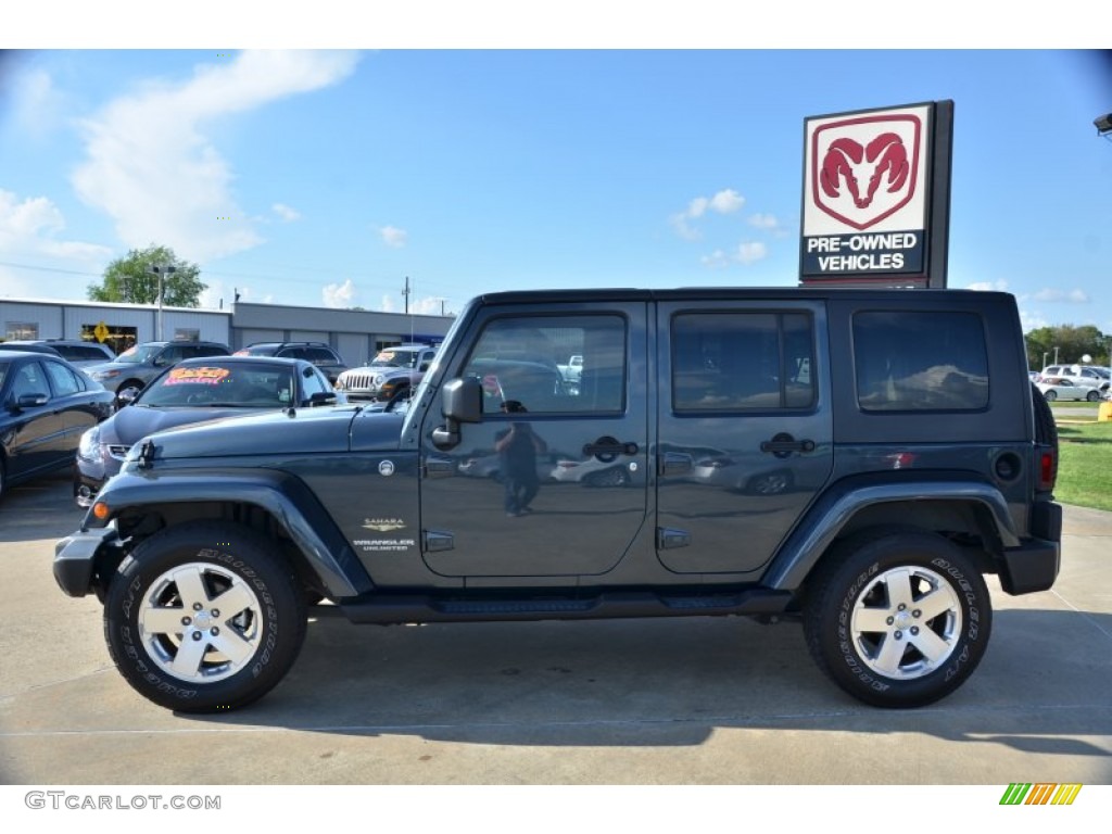 2008 Wrangler Unlimited Sahara 4x4 - Steel Blue Metallic / Dark Slate Gray/Med Slate Gray photo #2