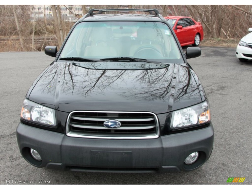 2005 Forester 2.5 X - Obsidian Black Pearl / Beige photo #2