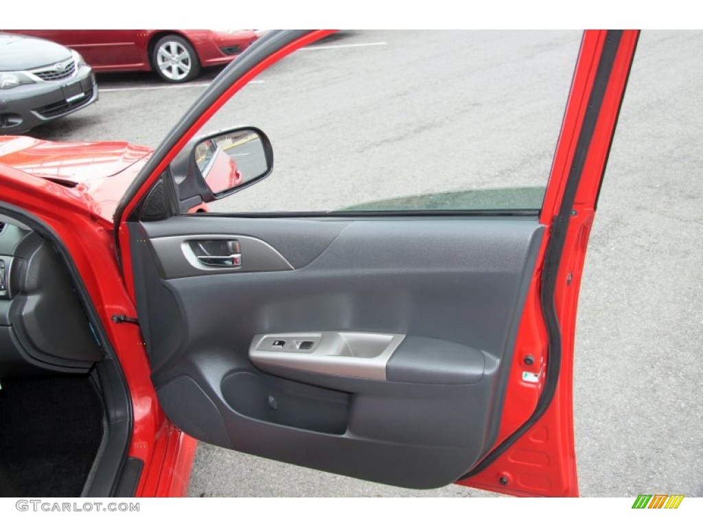2008 Subaru Impreza WRX Sedan Carbon Black Door Panel Photo #62425596