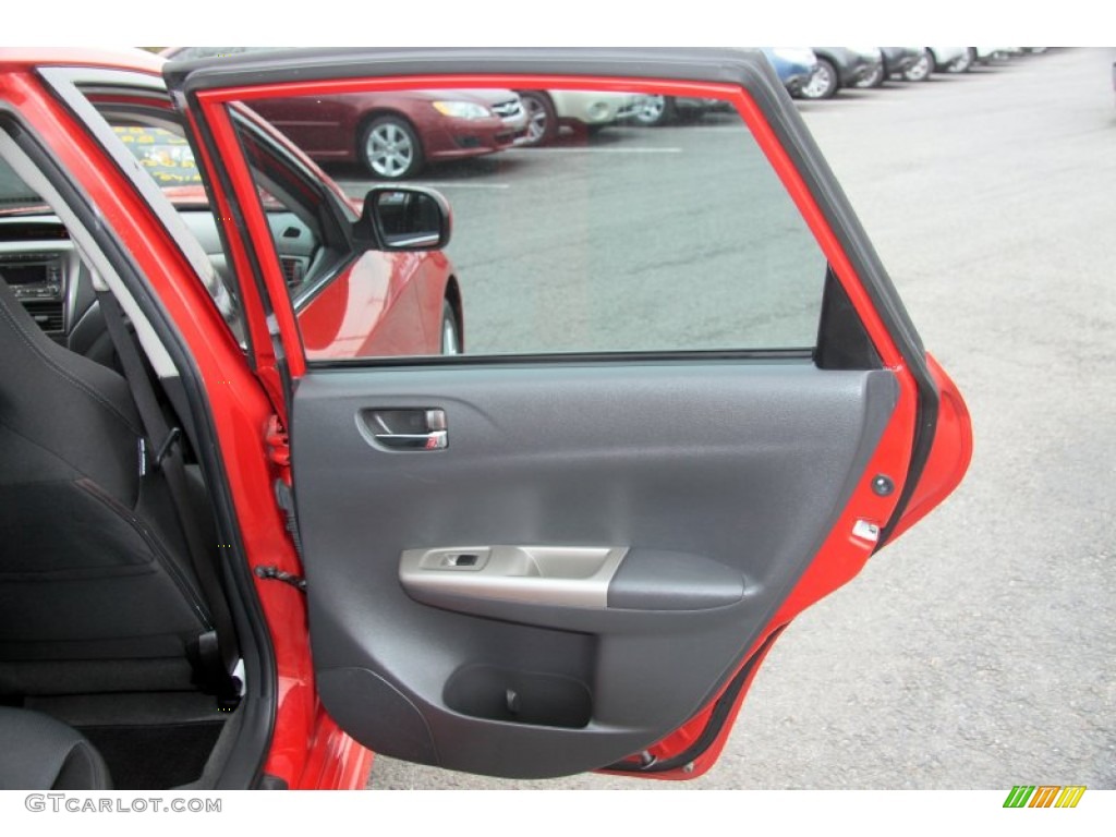 2008 Subaru Impreza WRX Sedan Carbon Black Door Panel Photo #62425605