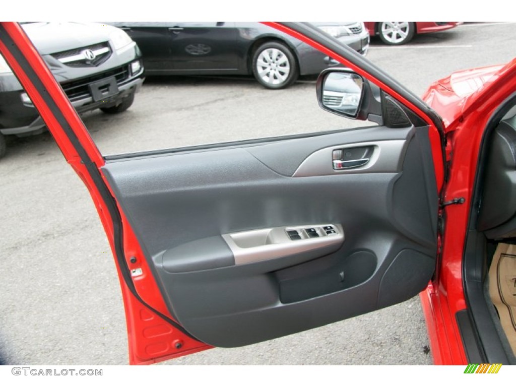 2008 Subaru Impreza WRX Sedan Carbon Black Door Panel Photo #62425615