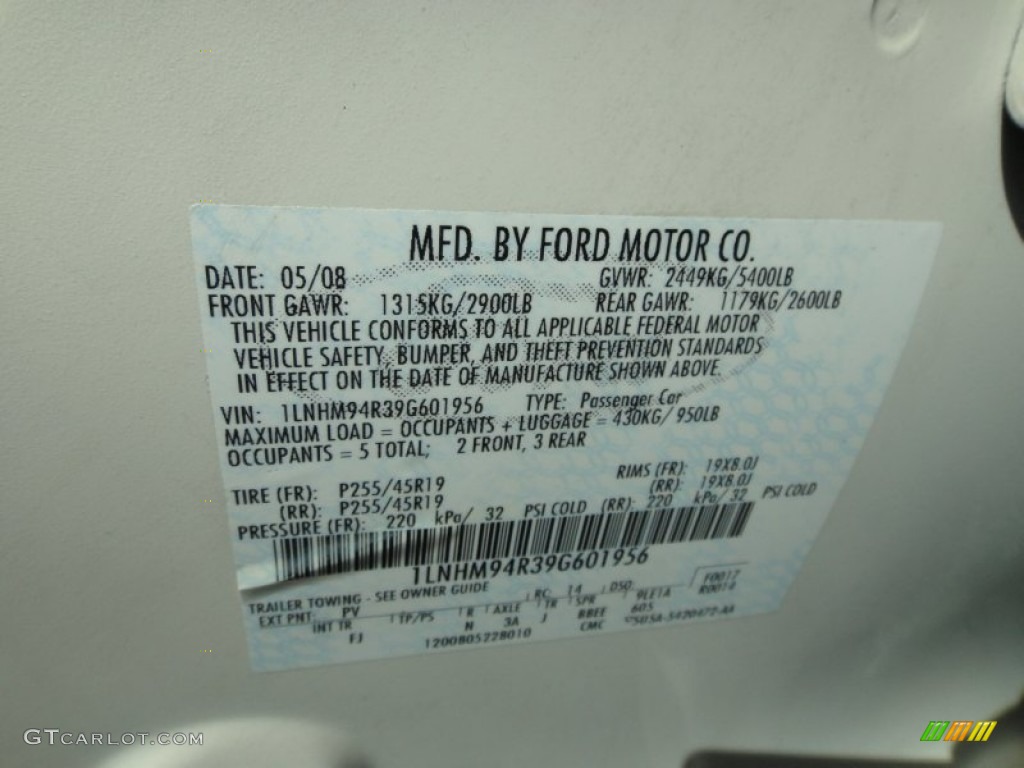 2009 MKS Color Code PV for White Chocolate Tri-Coat Photo #62428683