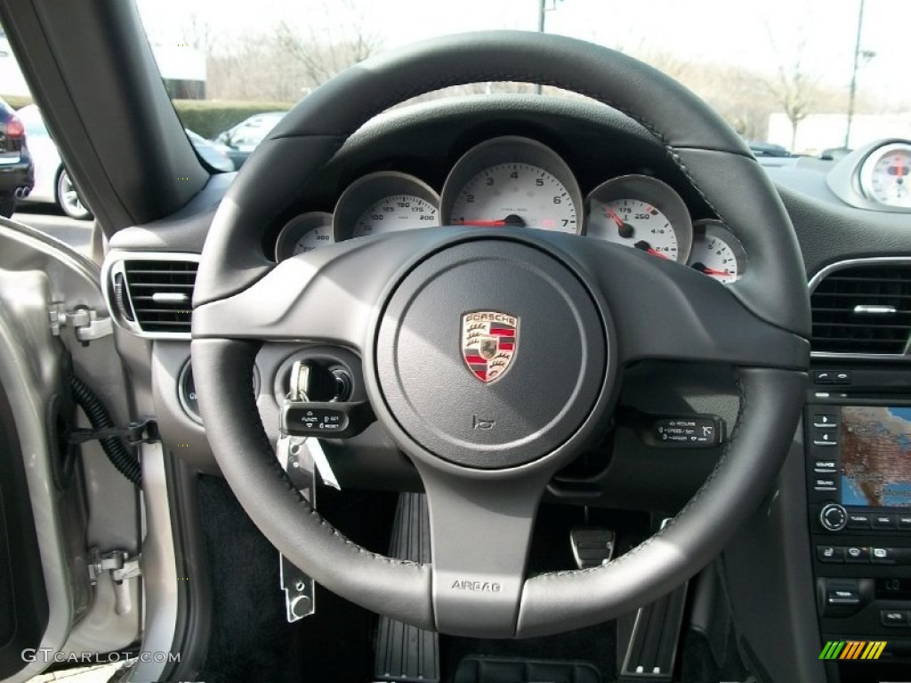 2011 Porsche 911 Carrera 4S Coupe Black Steering Wheel Photo #62430309