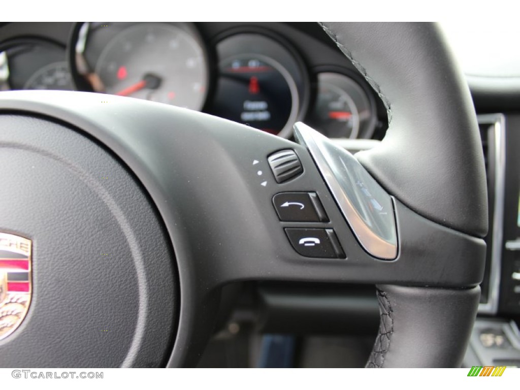 2012 Porsche Panamera S Black Steering Wheel Photo #62430549