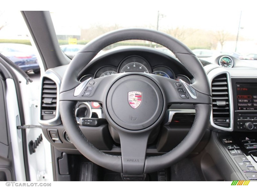 2012 Porsche Cayenne Standard Cayenne Model Black Steering Wheel Photo #62430753